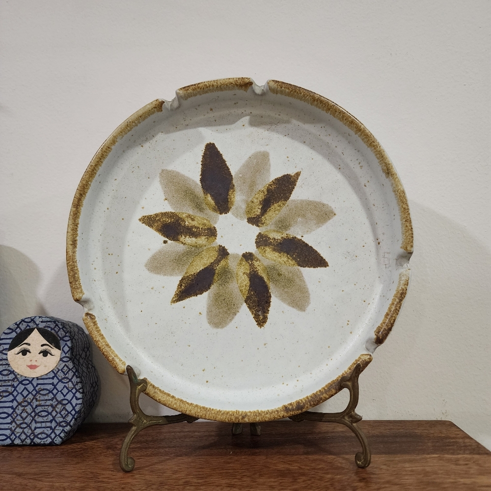 Vintage MCM Ceramic Large Round Ashtray Decorative Plate